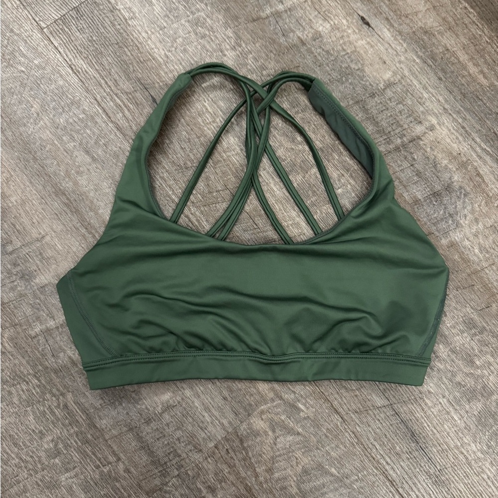 Victoria Sport Strappy Athletic Bra Sage Green Sz S